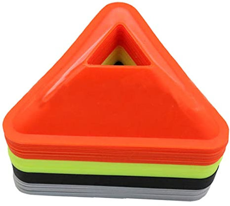 Happyyami 20pièces Plaques De Signalisation Triangulaires pour Entraînement De Football De Multicolores pour Activités Sportives Intérieur Et Extérieur