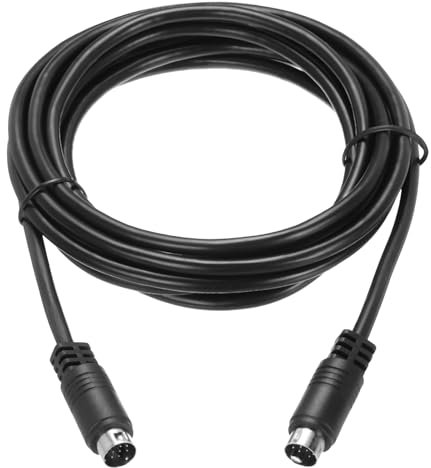 sourcing map S Video Cable 10ft, Mini DIN 9 Pin S-Video Cable Male to Male Gold Plated Connector Transfer for TV Receiver Monitor S-VHS VCR DVD