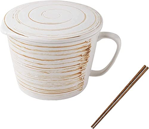 Bowls, Soup Bowls， Ceramic BowlUnique Soup Mug Container Coffee Tea Soup Bowls,Jumbo 33OZ Mug with Lid,Ceramic Pasta Ramen Bowls with Handle Microwave Noodle Soup Bowl for Student Office Soup Instant