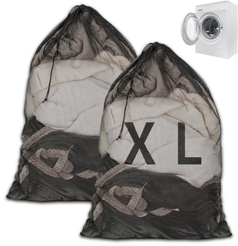 2 Pcs Mesh Laundry Bags, 70×90cm Heavy Duty Laundry Bag for Washing Machine, Large Washing Net Bags for Laundry with Drawstring, Large Laundry Bags for Dirty Clothes Beddings Plush Toys