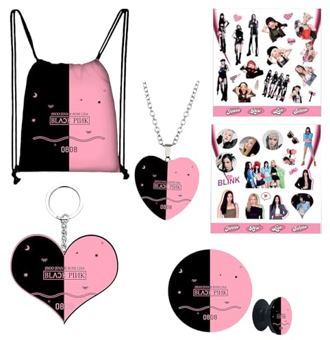 Tulufanskrr Ensemble cadeau pour fans de Blackpink, set cadeau pour fans de Blink, marchandises Blackpink, accessoires Kpop, sac à dos, porte-clés, autocollant, support pour téléphone