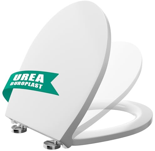 Toilettendeckel mit Absenkautomatik aus Robustem Duroplast, Umweltfreundlicher WC Sitz O-Form, Antibakteriell mit Quick-Release