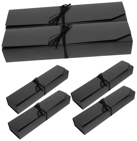 Ciieeo Scatola Cioccolatini Regalo 6 Scomparti in Carta Nero 6 Pezzi per Storage Facile e Confezione Regalo Elegante