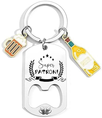 LKJHGF Porte-clés Super Patron, Cadeau pour Patron ou Chef avec Décapsuleur, Idée Originale pour Remerciement Départ ou Fin d’Année, Pour Patron, avec Message Humoristique et Utile au Quotidien