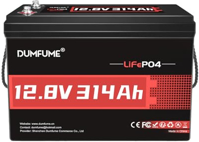 Dumfume 12V 300Ah Lithium Batterie - LiFePO4 Akku, 200A BMS Wiederaufladbar 3840Wh 15000+ Zyklen, Kälteschutz Ideal für Photovoltaik, Notstrom, Wohnmobil