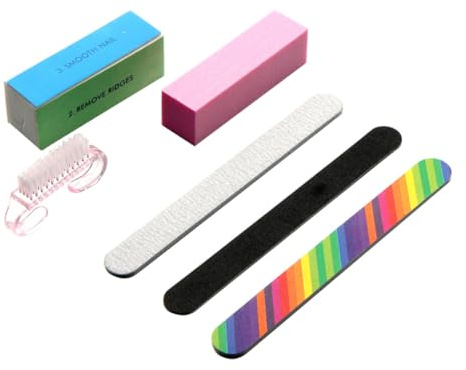 POPETPOP Juego de Herramientas Limas y Pulidor de Uñas para Manicura 6 Piezas Accesorios de Lijado y Pulido para Salón y Uso Casero Profesional y Principiantes