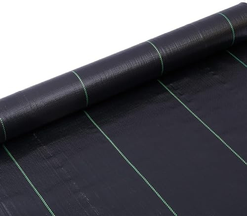 UZAMIRLEX Membrana di Controllo delle Erbacce, Tappetino da Giardinaggio Resistente for Il Controllo delle Erbacce e Copertura del Terreno, 0,9x60 m(0.9x76m/3x250ft)