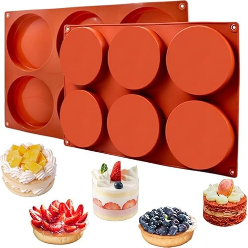 Graceever - Molde Redondo para Tartas de Silicona, 10 cm, 2 Unidades