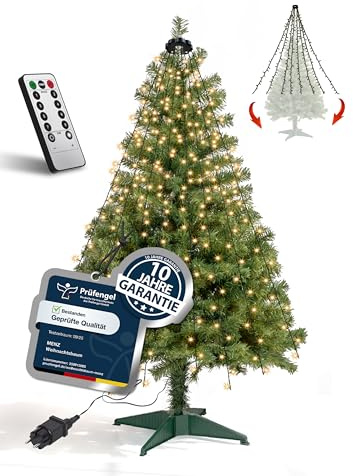 4happy Künstlicher Weihnachtsbaum 120 cm LED Set, Tannenbaum Künstlich mit Lichterkette, Dichte PVC-Zweige, Stabiler Christbaum-Ständer, Einfach zu Montieren und Lagern