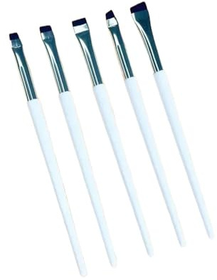 Compatible con pincel delineador de cejas fino, contorno en ángulo súper, herramientas portátiles maquillaje crema delineadora for mujer(White)