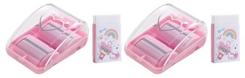 VALICLUD Raccoglitori di Briciole in Plastica Rosa Set da 2 Portatili da Tavolo con Rulli, Pulitore per Scrivania Leggeri Elasticità Moderata, per Ufficio e Vari Ambienti