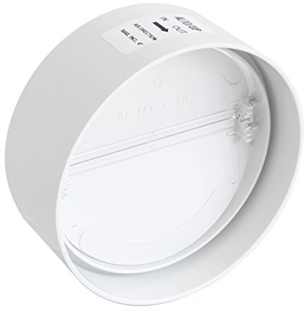 La Ventilazione CVL125B - Giunto in ABS con Valvola a Farfalla Antiritorno, Bianco, Sezione 125 mm