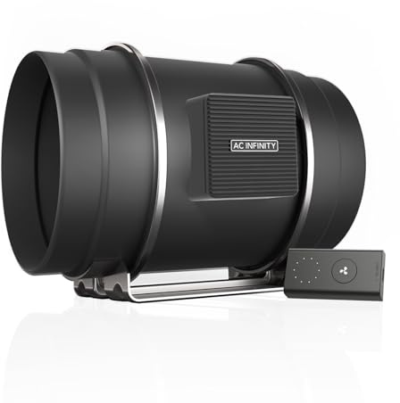 AC Infinity CLOUDLINE S8, tyst 200 mm inline-kanalfläkt med hastighetskontroll – ventilationsfläkt för värmekylning, booster, växttält, hydroponik, 20 cm