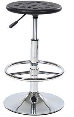 NUBAOzy Laboratory Stool, Stainless Steel High Stool Adjustable Bottom Seat, Punched Anti-Static Panel 360° Rotation for Clinic Workshop Office Lifting 60-80cm Black (Color : Black)