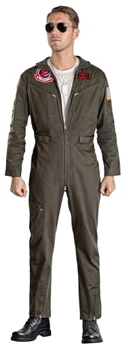 Maskworld Original Top Gun Overall Deluxe - Lizenziertes Film-Kostüm für Erwachsene - Verkleidung Karneval Motto-Party - Größe: XL-XXL