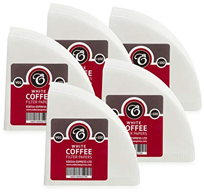 500 Size V01 White Coffee Filter Papers, Compatible with Size 01 by EDESIA ESPRESS