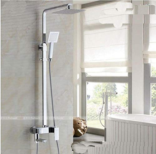 Wieoc Chrom Messing Regen Dusche Wasserhahn Set Badewanne Duschmischer Tap Duschsäule