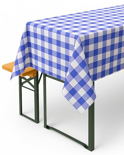 texpot Tovaglia rustica, motivo a quadri da 20 mm, 100% cotone (100 x 100 cm, blu/bianco a quadretti)