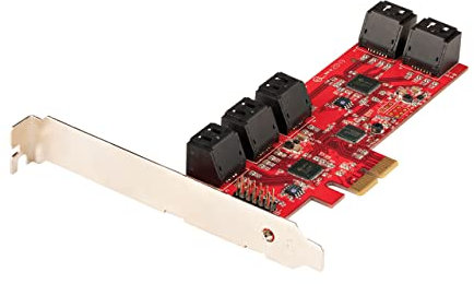 StarTech.com Carte PCI Express SATA 10 ports - Contrôleur PCIe SATA - ASM1166 Non-Raid - Convertisseur PCI Express 2.0 vers SATA - Connecteurs Empilés - Carte d'Extension SATA (10P6G-PCIE-SATA-CARD)