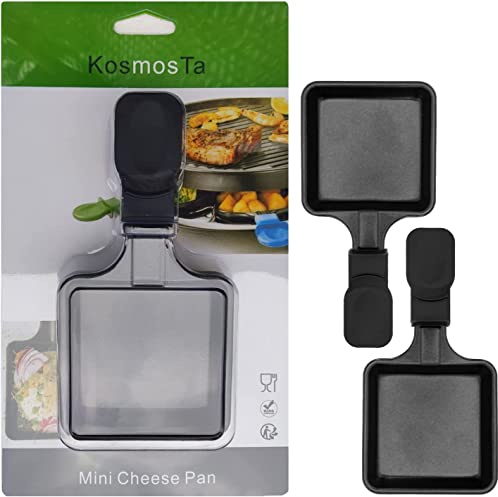 Kosmosta Mini parrilla antiadherente para fundir queso de repuesto para raclette, platos adicionales de raclette, mini parrilla, forma cuadrada (2 unidades)