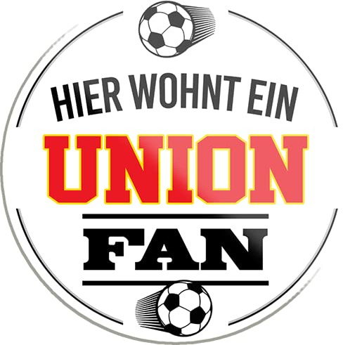 schilderkreis24 – Fußball Magnet “Union Fan“ Deko Kühlschrankmagnet Artikel Sport Verein Geschenkidee Club Weihnachten Fußball Fan Liebhaber Begeisterte 8x8 cm