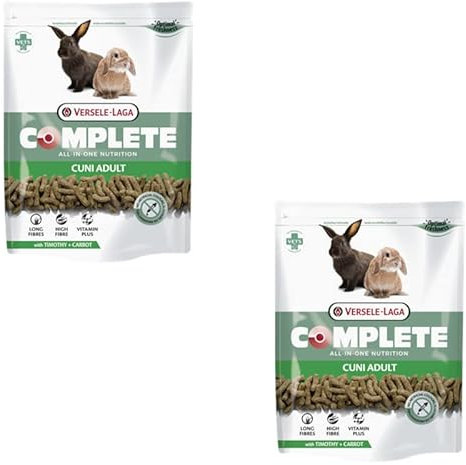 Versele-Laga Complete Cuni Adult | Paquete Doble | 2 x 500 g | Alimento Completo para Conejos Adultos | Sabrosos pellets Todo en uno | con Fibras largas y Hierbas