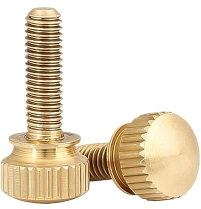 CHATROOM M3 M4 M5 M6 M8 Messing Doppelschicht mit Stufen, hoher Kopf, gerändelt, handfest, Rändelschraube, Doppelschicht-Computergehäuse-Schraube(Size:M4x20mm 3pcs)