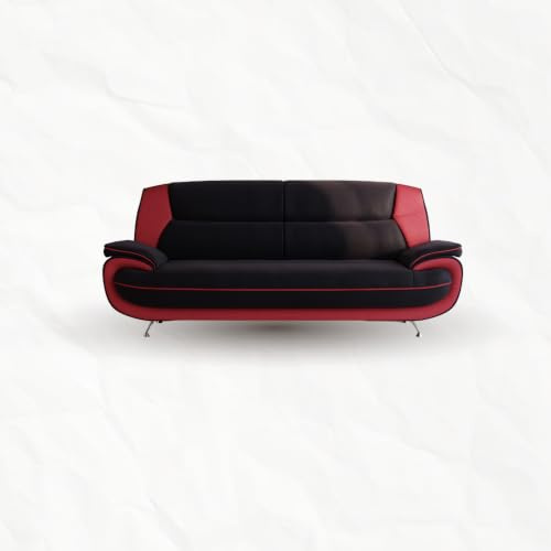 Imebel 3-Sitzer Couch Onyx – Kunstleder Sofa für 3 Personen – 198 x 89 cm