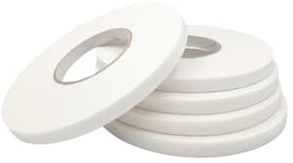 ACIT Rollo de espuma blanca de doble cara extra fuerte de espuma PE, junta adhesiva aislante, adhesivo de doble cara para elementos decorativos (33 m x 19 mm, grosor 2 mm)