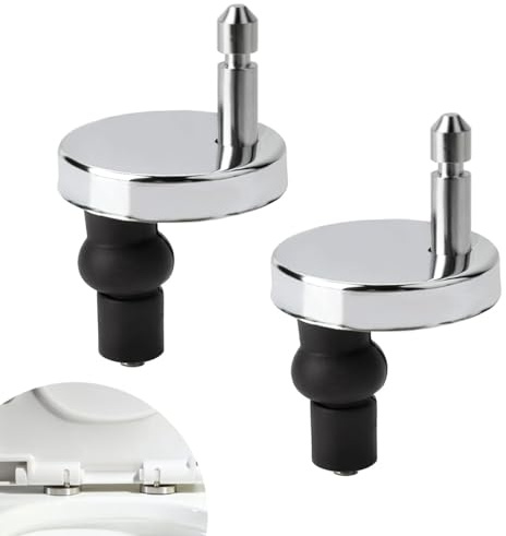 Quick Release Toilet Seat Fixings, Diameter 6cm/2.36in Detachable Toilet Seat Hinge Fitting for Larger-Sized/Old-style/Modified Toilets, Non-Standard/Imported Toilets (Silver, 2 Pcs)