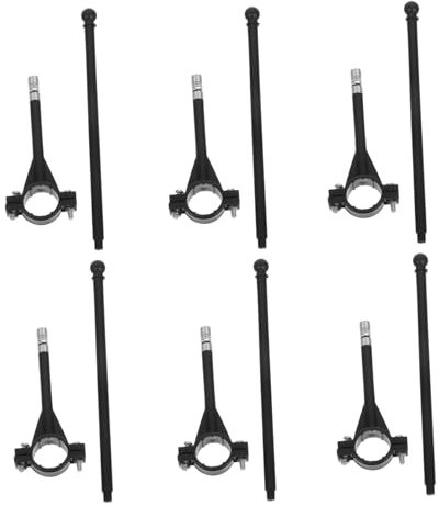 BESPORTBLE 2 Sätze Fahrradfahnenmast Trimmfahrrad Bike Gadgets Fahrradwerbebannerzubehör Auto Fahnenmast Etikett Fahrrad Lenker Fahnenmast Fahrradlenker-fahnenmast Plastik Black 6 Stück * 2