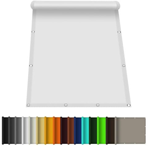 Auvent imperméable pour pergola, 6 x 6,5 m, 98 % de blocage UV, sur mesure, pour jardin, terrasse, blanc