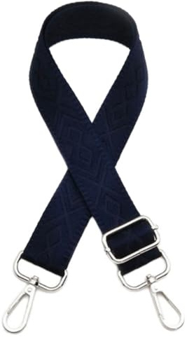 Blausky Verstellbarer Taschengurt 75-130cm,Ersatz Schultergurt,3.8cm Breit Taschengurte,Taschenriemen Schulterriemen DIY Taschenband Zubehör für Handtaschen Umhängetaschen,Blau+Silber