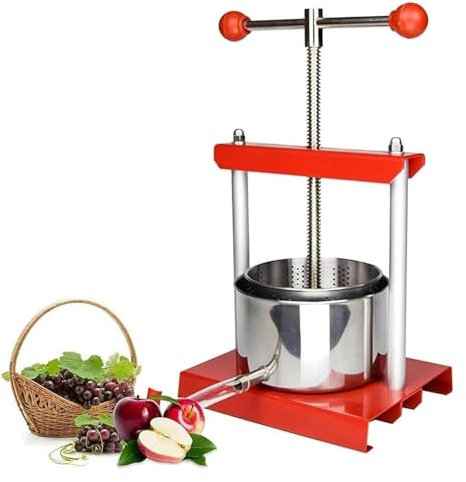 TAIPINGOZ Pressoir à Fruits Manuel, Presse à Fruits, Pressoir à vin Manuel à Double fût, pressoir à vin Domestique en Acier Inoxydable, Fabrication de jus