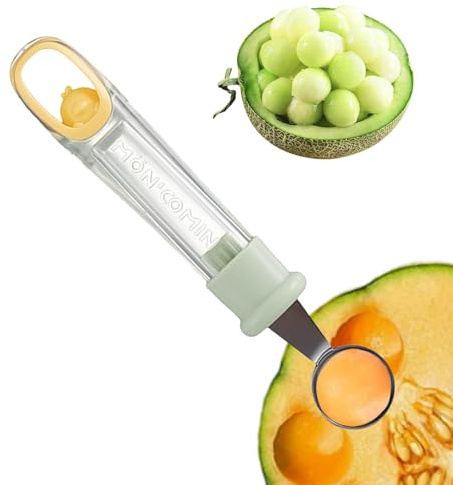 Nuyhadds Scavino per anguria, Paletta per anguria, Scavatore di frutta multifunzionale rotondo liscio, Gadget da cucina, cucchiaio per palline di, cucchiaio per la preparazione di verdure, biscotti a