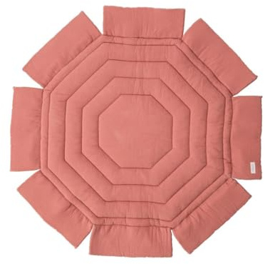Tapis de parc octogonal ouatiné bicolore Rose poudré