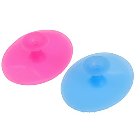 Spazzola per Pulizia Viso in Silicone, 2 Pezzi, Sky Blue | Impugnatura Antiscivolo, Uso su Viso e Corpo, Adatta a Ragazzo Ragazza e Anziani