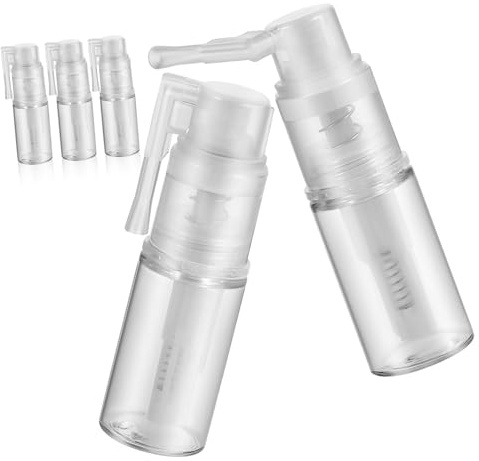 FIXOSHEE 5 Pcs Refillable Powder Spray Bottles Hair Fiber Dispensers for Cosmetics Travel Use Empty Containers