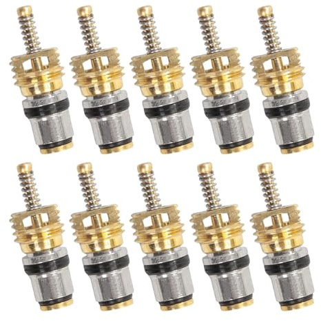 Núcleo de Válvula AC para Coche | Núcleo De Válvula De Aire Acondicionado,10 Piezas Accesorios Antioxidantes Reparación Aire Acondicionado para, Automotriz, HVAC, Refrigerador