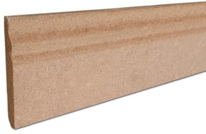 MadeInNature Plinthe moulurée à peindre, en bois MDF Naturel, Plinthe à moulure Style Louis XV, hauteur 10.8 cm fabrication Française longueur au choix (Naturel, 8 mètres)