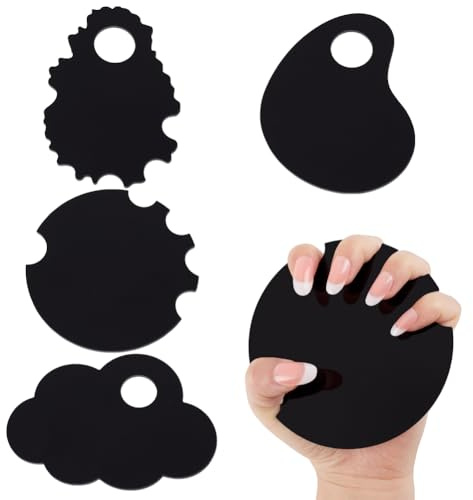 NBEADS 4 pz 4 Stili di Accessori per Foto per Unghie Acriliche, Espositore per Nail Art, Tavolozza Vuota per Nail Art Accessorio per Salone di Bellezza, Regalo per Artista, Nero