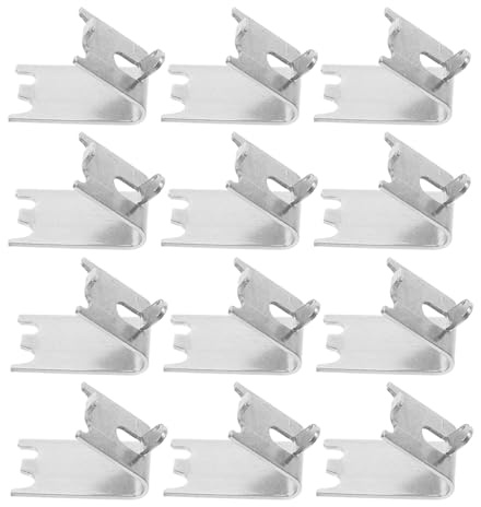 HOLIDYOYO 12pcs Stainless Steel Refrigerator Shelf Clips 1.5mm Thick Freezer Shelf Support Brackets Fridge Cooler Replacement Parts for Commercial and Home Use