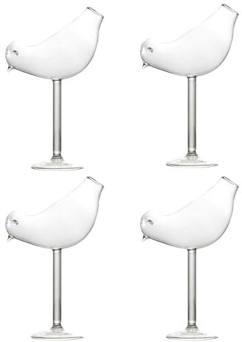 Vasos de Cóctel 4 Vasos Altos de Vidrio Transparente con Base Estable
