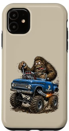 Drôle Bigfoot Camion Tout-Terrain Sasquatch Vintage 4x4 Cartoon Coque pour iPhone 11
