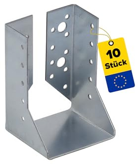 DMX Balkenschuhe - 10er Set für Holzbalken - Balkenbreite von 80 mm - 80x120x75x2,0 mm - Balkenschuh - Balkenverbinder - Holzverbinder - Balkenträger - Metallwinkel - verzinktes Blech
