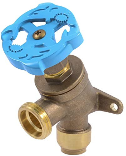 SharkBite 1/2 Inch x 3/4 Inch MHT Garden Valve, Multi Turn, Push to Connect Brass Plumbing Fitting, PEX Pipe, Copper, CPVC, PE-RT, HDPE, 24622LF