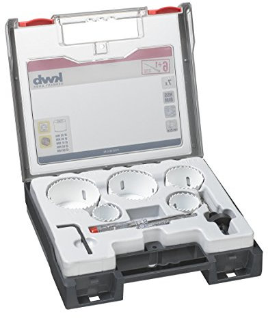 kwb 598210.0 Profi Bi-Metall Lochsäge-Set für Elektriker – 7-teilig, HSS-CO, Vario Zahnung, 8 % Cobalt inkl. Spannungsprüfer, Ø 35 40 51 65 & 68 mm