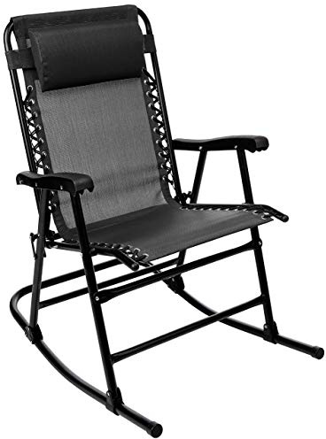 Amazon Basics Sedia a dondolo pieghevole, Nero