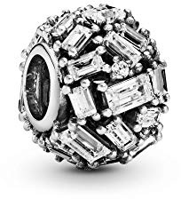 Pandora Timeless Klare Eiswürfel Charm aus Sterling Silber mit Zirkonia Steinchen - Kompatibel mit Pandora Moments Armbänder - 797746CZ