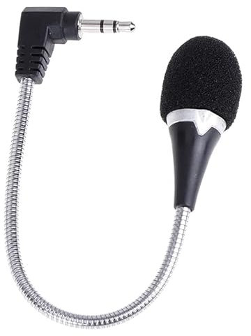 CABLEPELADO Mini microphone flexible | Microphone de rechange pour casque de jeu | Connexion Jack 3,5 mm | Col de cygne | Convient pour téléphone portable, PC, ordinateur portable, Notebook, Podcast,